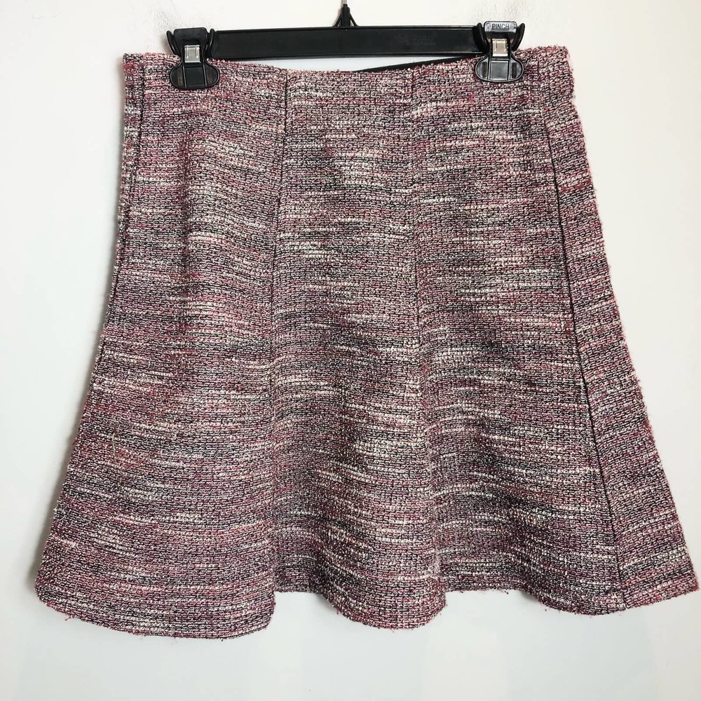 LOFT Pink and White A-Line Skirt